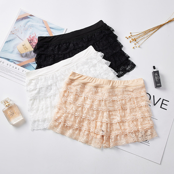 Sieviešu mežģīņu capri legingi ar iebūvētu kokvilnas oderi, zems viduklis, ātra žāvēšana, drošības šorti