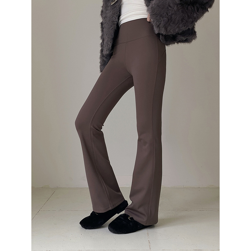 Панталони за йога с висока талия, цветен блок, тесен крак, нейлон, микроеластичност, зима 2025