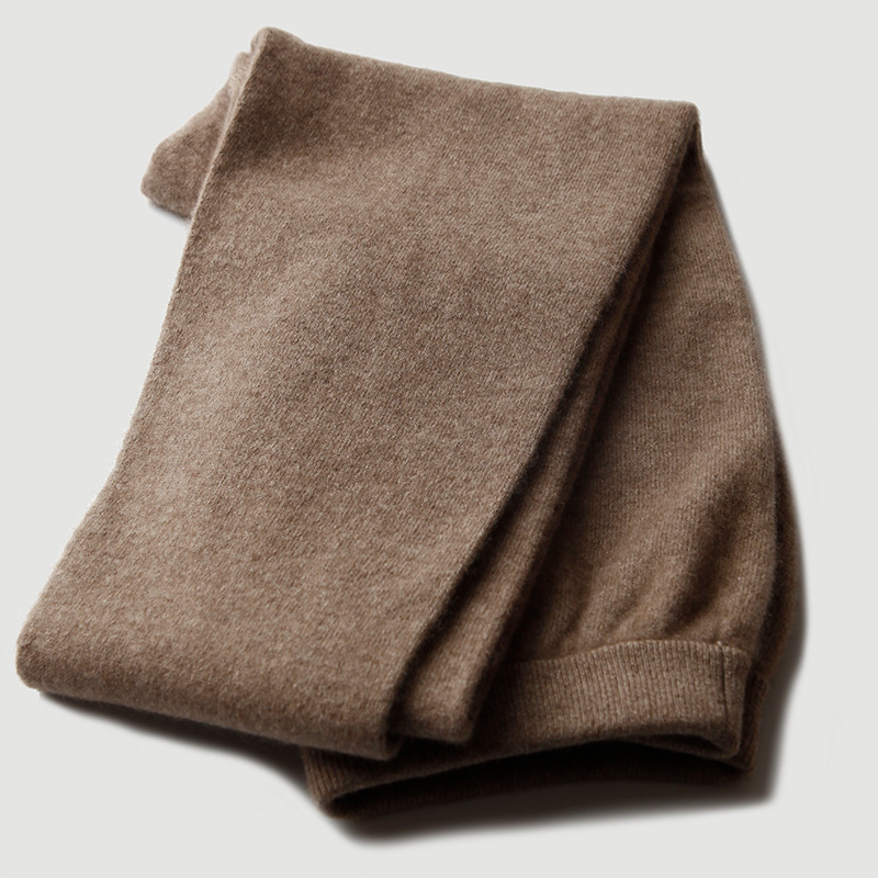 Дамски кашмирови плетени панталони, топли, тесно прилепнали, едноцветни