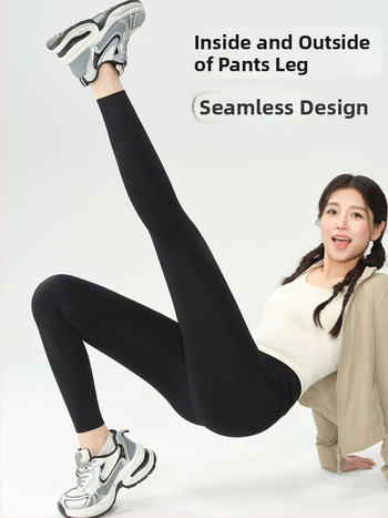 Moterų jogos leginsai – poliesterio/nailono mišinys, didelis elastingumas, 9/10 ilgis, aptakus kirpimas, vienos spalvos, ruduo 2025