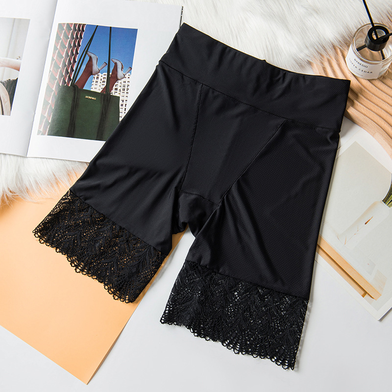 Divu-in-vien drošības bikses ar Ice Silk, augsta josta, 87% neilons, ātrs žūšana, elpojošas, vienkrāsainas