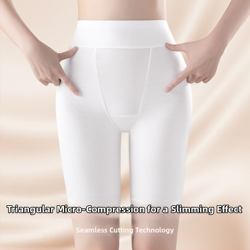 Sieviešu drošības šorti ar augstu vidukli, 2-in-1 apakšbikses, kokvilnas oderējums krokā, viskozes adījums