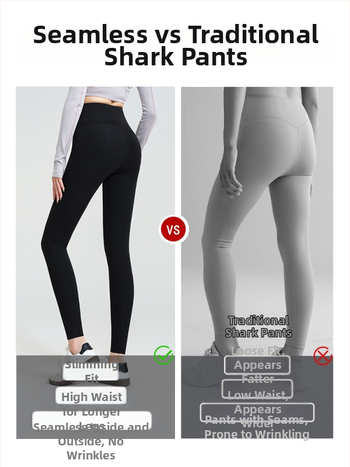 Moteriški bešvandiniai Shark stiliaus jogos leggingai, pilvo įtvirtinimo ir sėdmenų pakėlimo efektas, aukšta elastinė, aptakus įpjovimas, 9/10 ilgio, poliesterio/nyklono mišinys, vienos spalvos, rudens 2025 leidimas