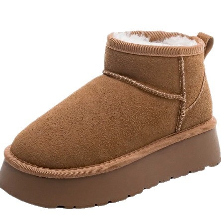 Női téli havas bakancs, magas szár, meleg pamut bélés, vastag talp, textil felsőrész