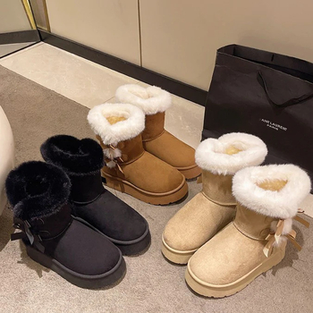 Ženske zimske čizme, visok gornji dio, okrugli vrh, 4 cm peta, PU ulošak, retro Birkenstock stil