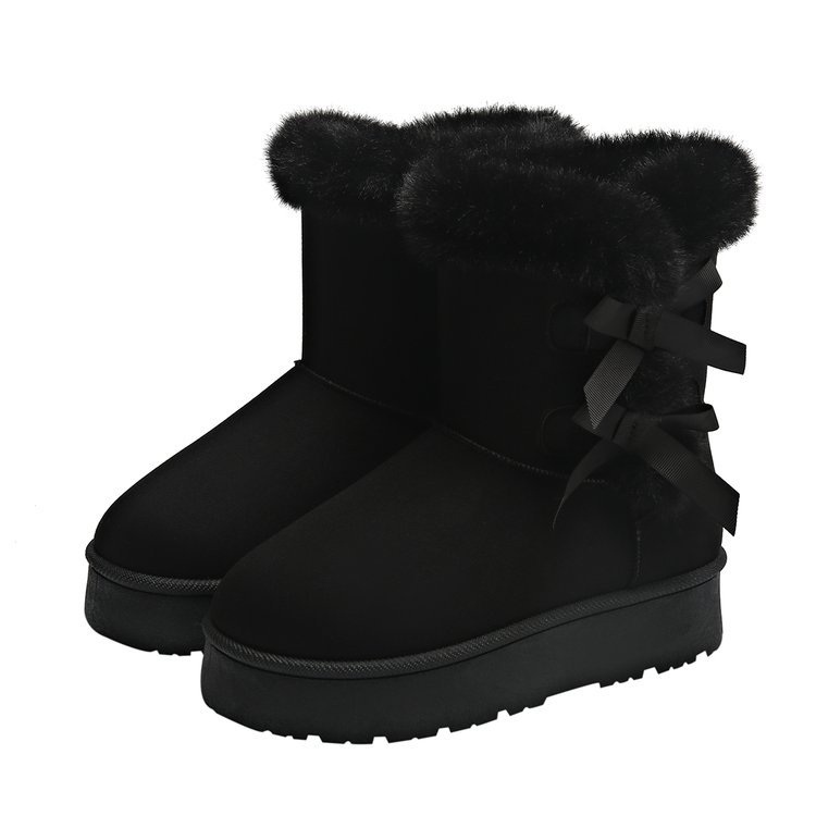 Ženske zimske čizme, visok gornji dio, okrugli vrh, 4 cm peta, PU ulošak, retro Birkenstock stil