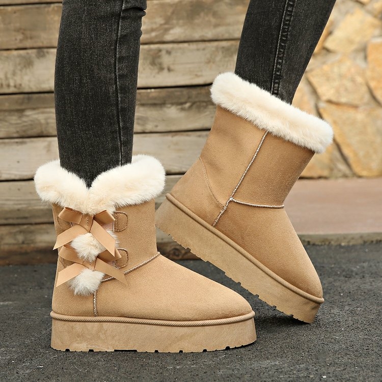 Ženske zimske čizme, visok gornji dio, okrugli vrh, 4 cm peta, PU ulošak, retro Birkenstock stil