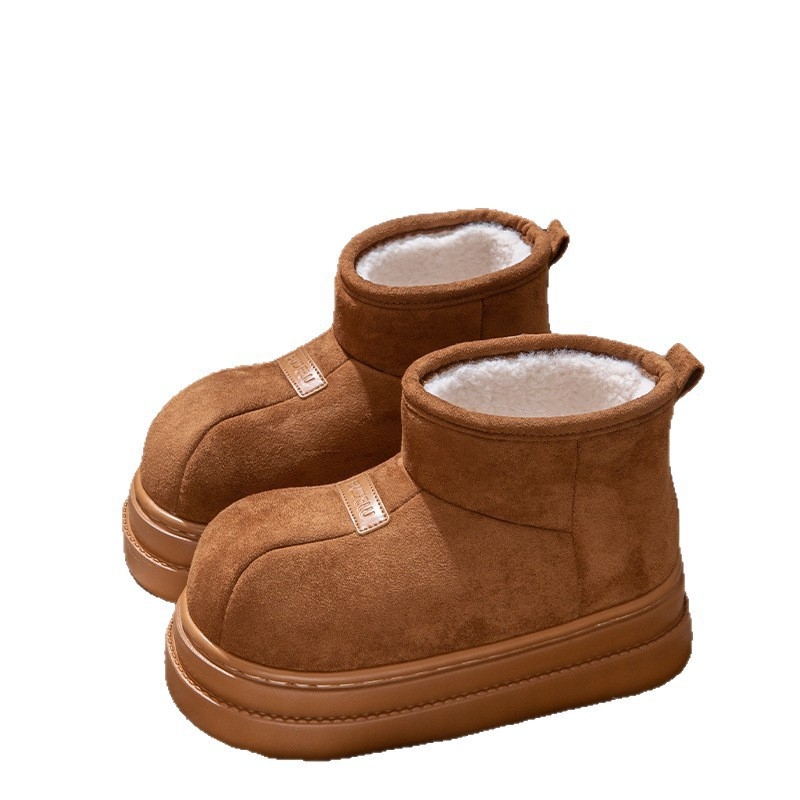 Ženske zimske čizme sa suede gornjim dijelom, unutarnjom umjetnom krznom, gumom, srednjom visinom iznad članka, peta 1–3 cm
