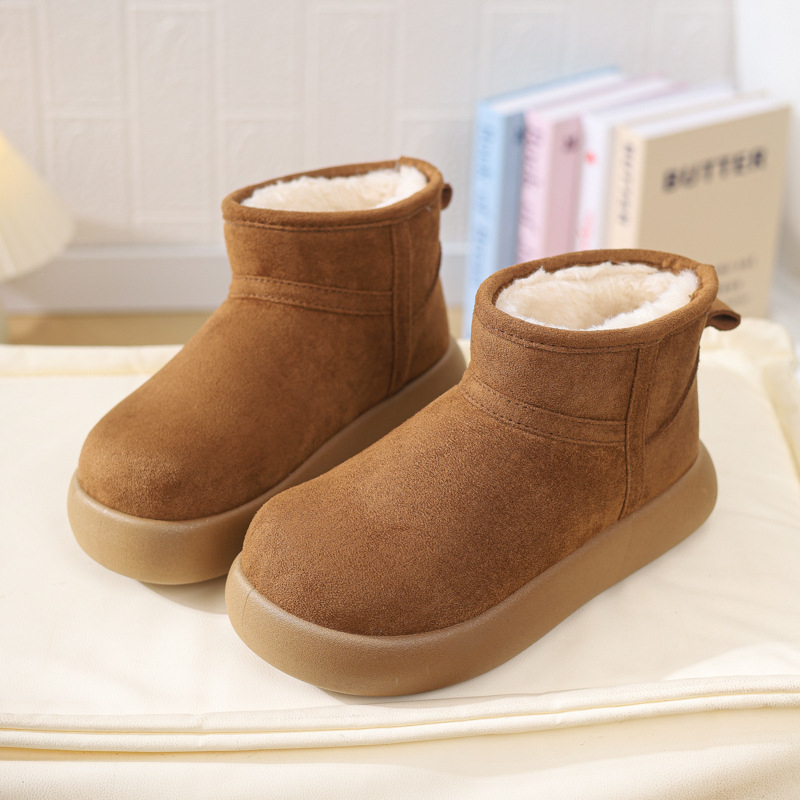 Ženske čizme za snijeg — nubuk gornji dio, flis unutrašnjost, vodootporne, gumena potplata