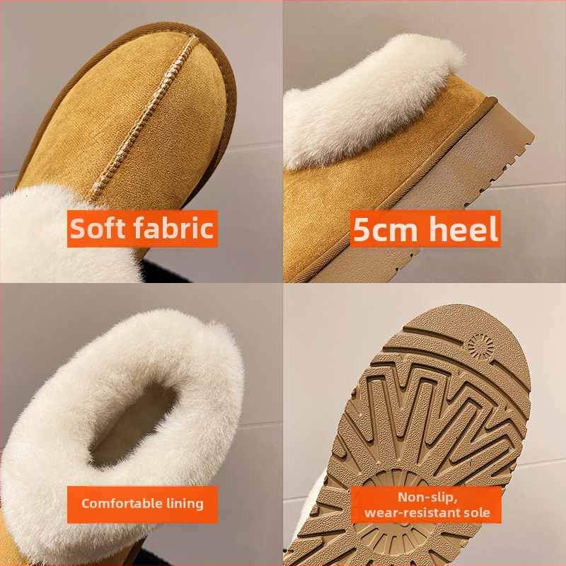 Dámske zimné slip-on čižmy, vrchnok zo zajacej kožušiny, podšívka z umelej kožušiny, PVC podrážka, nízky členok