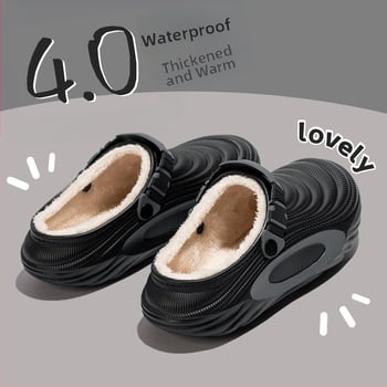 Unisex bavlnené domáce papuče s EVA hornou a plyšovou podšívkou, 3–5 cm vysoká podrážka