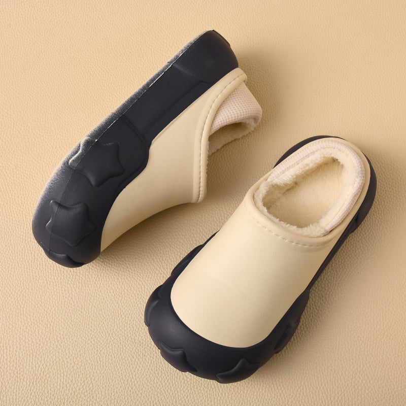 Papuci de iarnă din bumbac, căptușiți cu blană, parte superioară EVA, talpă EVA, 3–5 cm înălțime a călcâiului