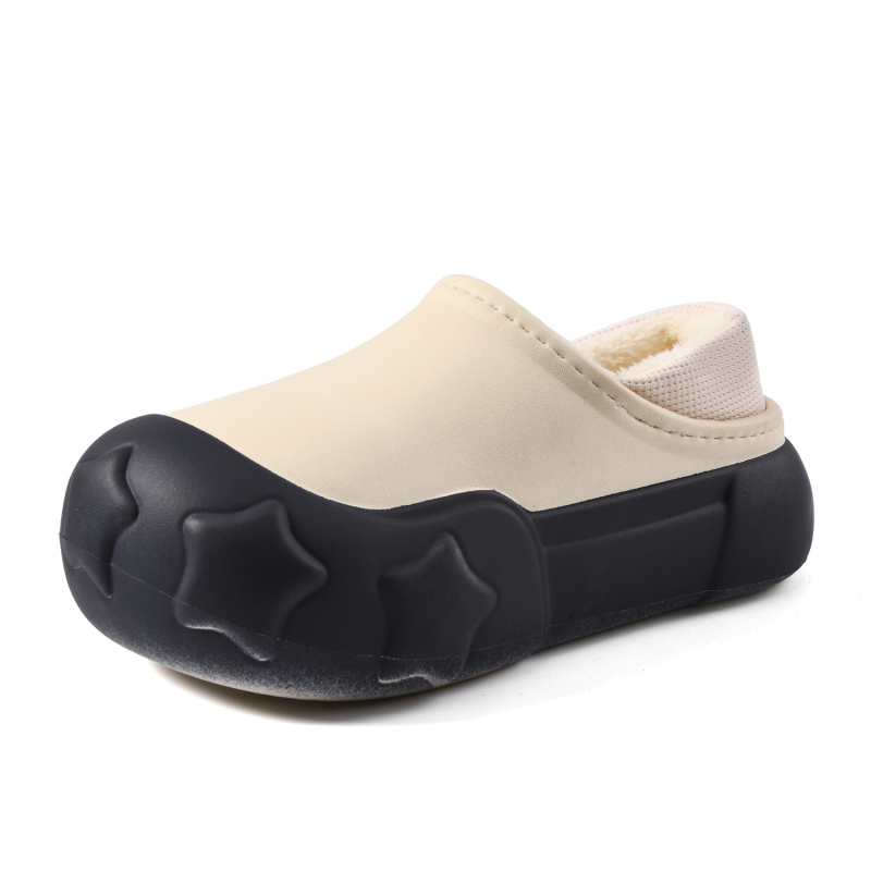 Papuci de iarnă din bumbac, căptușiți cu blană, parte superioară EVA, talpă EVA, 3–5 cm înălțime a călcâiului