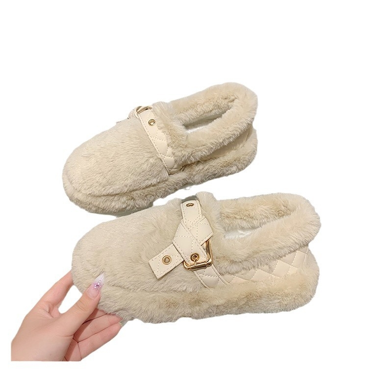Ženske zimske slip-on cipele s debelim platformom i flisom iznutra