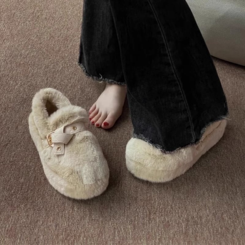 Ženske zimske slip-on cipele s debelim platformom i flisom iznutra