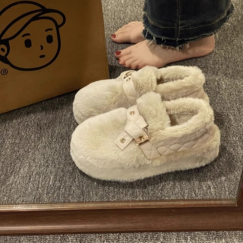 Ženske zimske slip-on cipele s debelim platformom i flisom iznutra