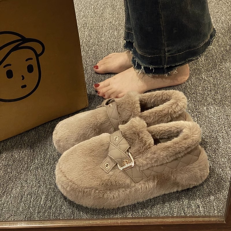 Ženske zimske slip-on cipele s debelim platformom i flisom iznutra