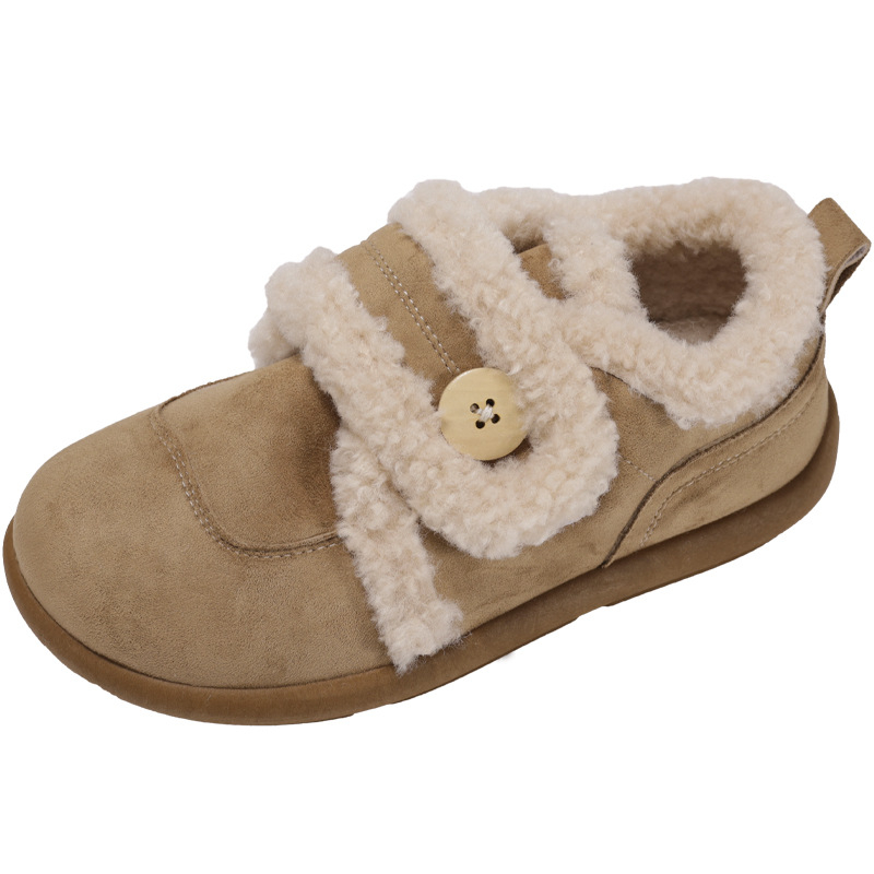 Ženske zimske cipele s fleece unutarnjom podstavom, PU gornjište, debeli protuklizni potplat, peta 3–5 cm
