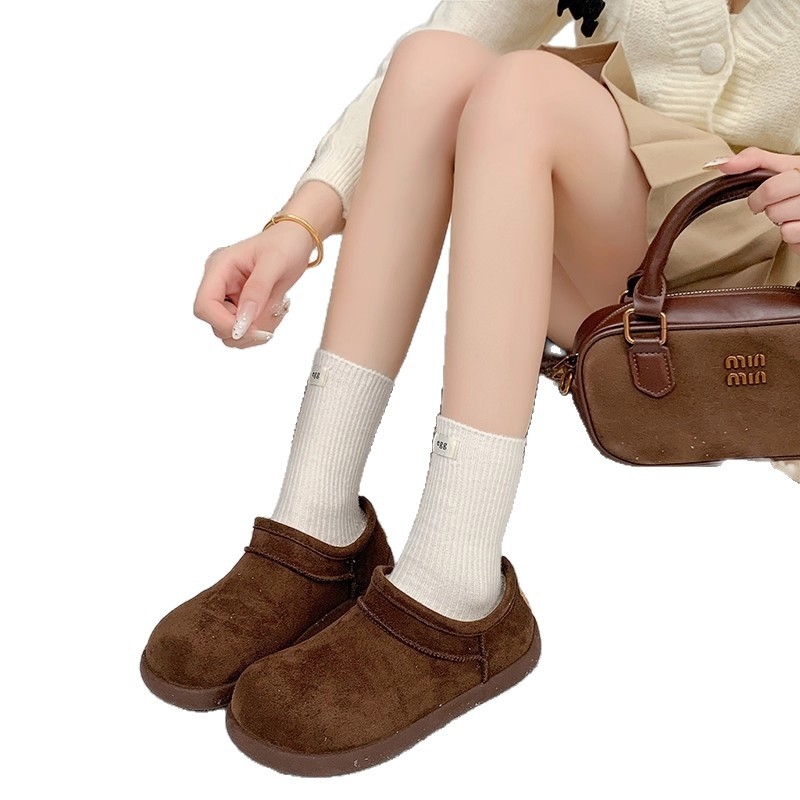 Ghete de zăpadă pentru femei - partea superioară din piele sintetică, căptușeală din blană artificială, talpă din cauciuc, gleznă scurtă, toc 1–3 cm, Iarna 2025