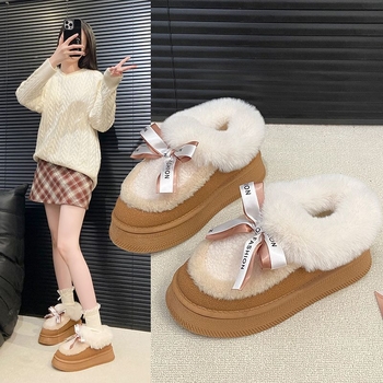 Ženske čizme za snijeg s plišanim podstavom, protuklizna gumena potplata, tople, platforma, slip-on