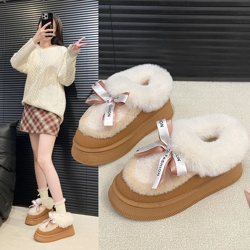 Ženske čizme za snijeg s plišanim podstavom, protuklizna gumena potplata, tople, platforma, slip-on