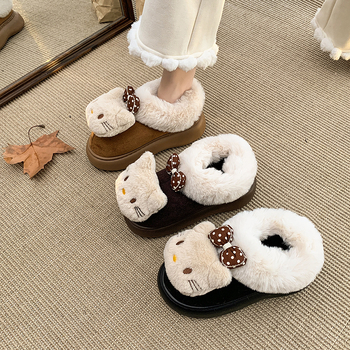 Dámske snehové čižmy s velúr vrškom, gumová podrážka, slip-on, vnútorná výstelka z umelej kožušiny, výška päty 3–5 cm