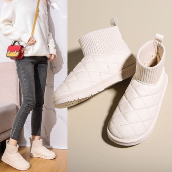 Cizme de zăpadă pentru femei – impermeabile, talpă antiderapantă, căptușite cu fleece, înălțime mid-top, talpă groasă