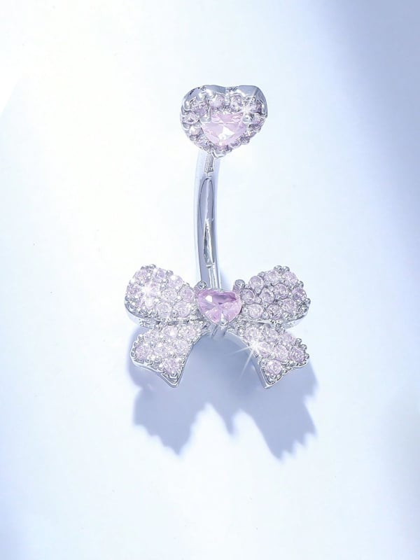 Réz köldökgyűrű, masni alakú, punk stílus, uniszex, rack bevonat, testre szabható