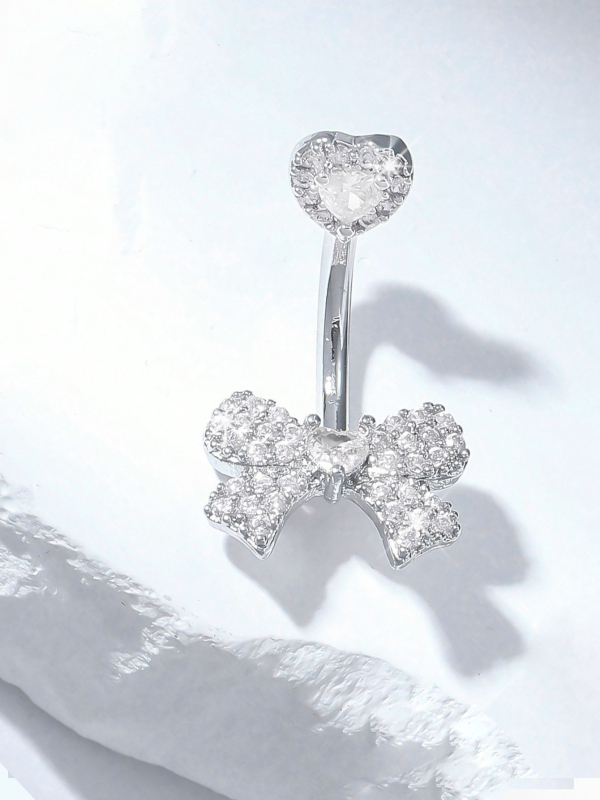 Réz köldökgyűrű, masni alakú, punk stílus, uniszex, rack bevonat, testre szabható