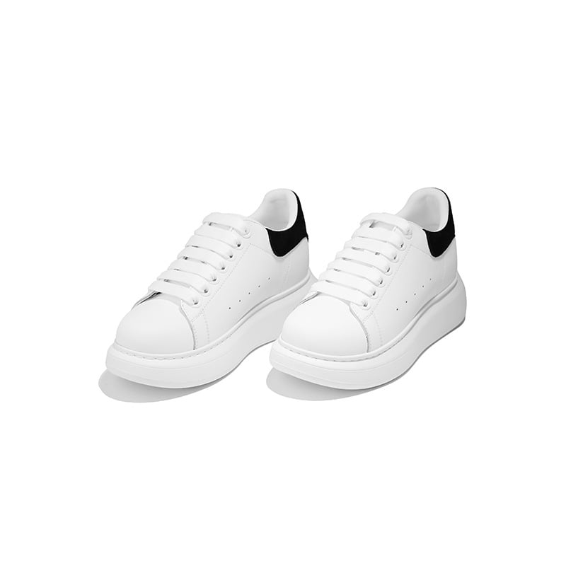 Kožne casual tenisice za svakodnevno nošenje, okrugli vrh, niski gornji dio, debeli klin 6-8 cm, gumeno pjenasta potplata