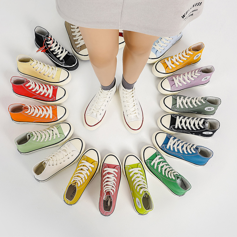 Pantofi din pânză, înălțime înaltă, talpă vulcanizată, stil coreean, ediție de iarnă