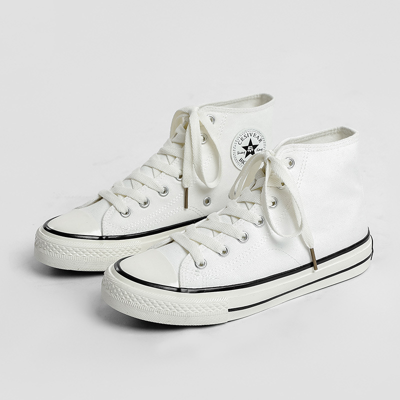 Pantofi din pânză, înălțime înaltă, talpă vulcanizată, stil coreean, ediție de iarnă