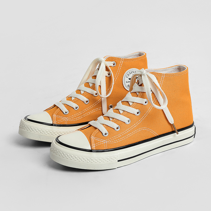 Pantofi din pânză, înălțime înaltă, talpă vulcanizată, stil coreean, ediție de iarnă