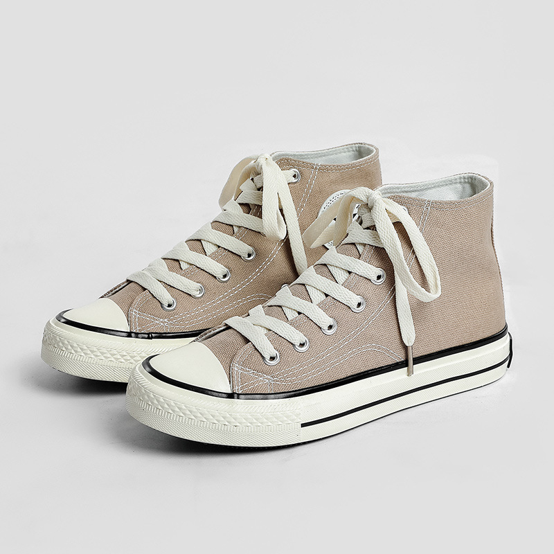 Pantofi din pânză, înălțime înaltă, talpă vulcanizată, stil coreean, ediție de iarnă