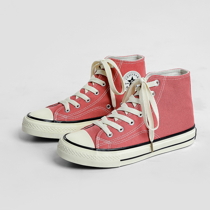 Pantofi din pânză, înălțime înaltă, talpă vulcanizată, stil coreean, ediție de iarnă