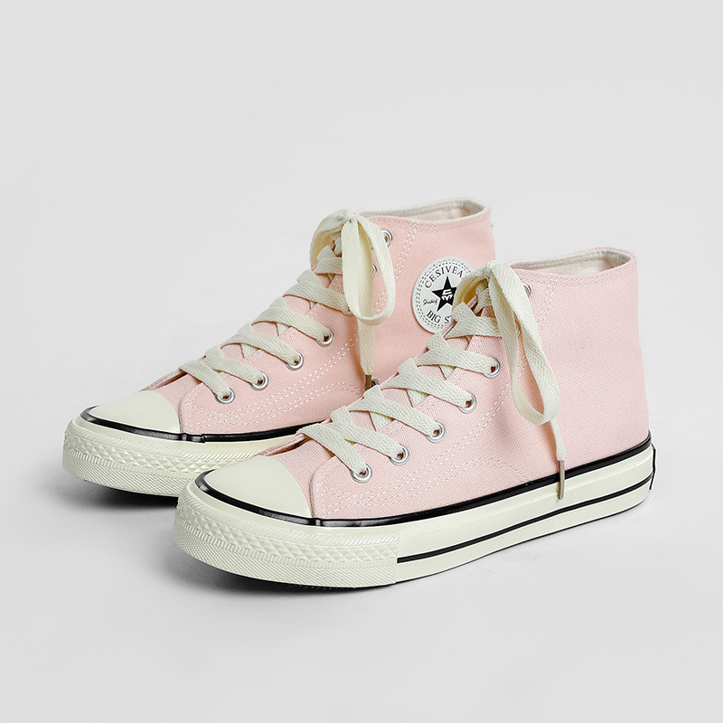 Pantofi din pânză, înălțime înaltă, talpă vulcanizată, stil coreean, ediție de iarnă