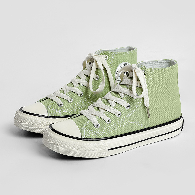 Pantofi din pânză, înălțime înaltă, talpă vulcanizată, stil coreean, ediție de iarnă