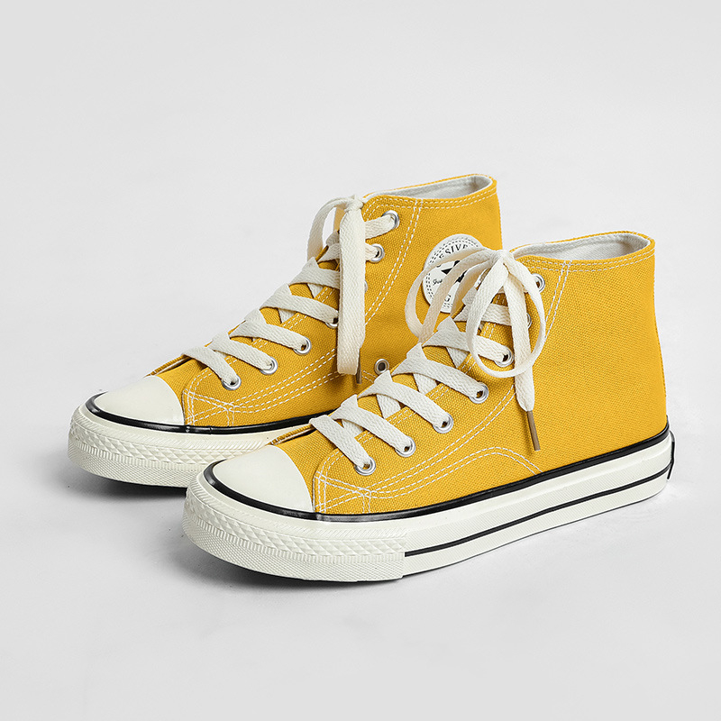 Pantofi din pânză, înălțime înaltă, talpă vulcanizată, stil coreean, ediție de iarnă