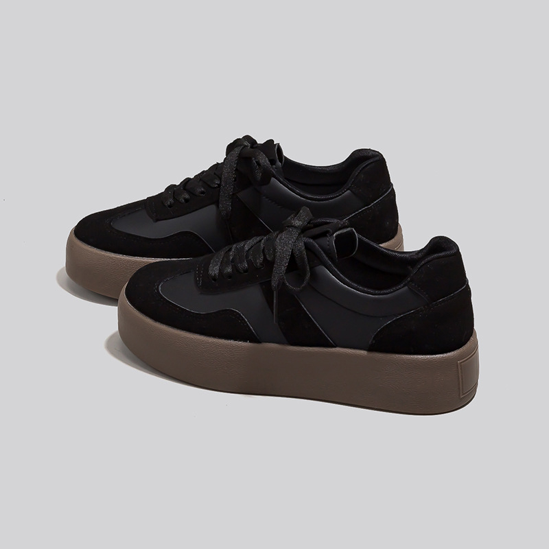 Uniszex kényelmes hétköznapi cipő mindennapi viselethez, kerek orr, PU felsőrész, PVC talp, injekciós formájú talp, fűzővel záródó, alacsony felsőrész, EVA talpbetét, vastag talp 3-5 cm