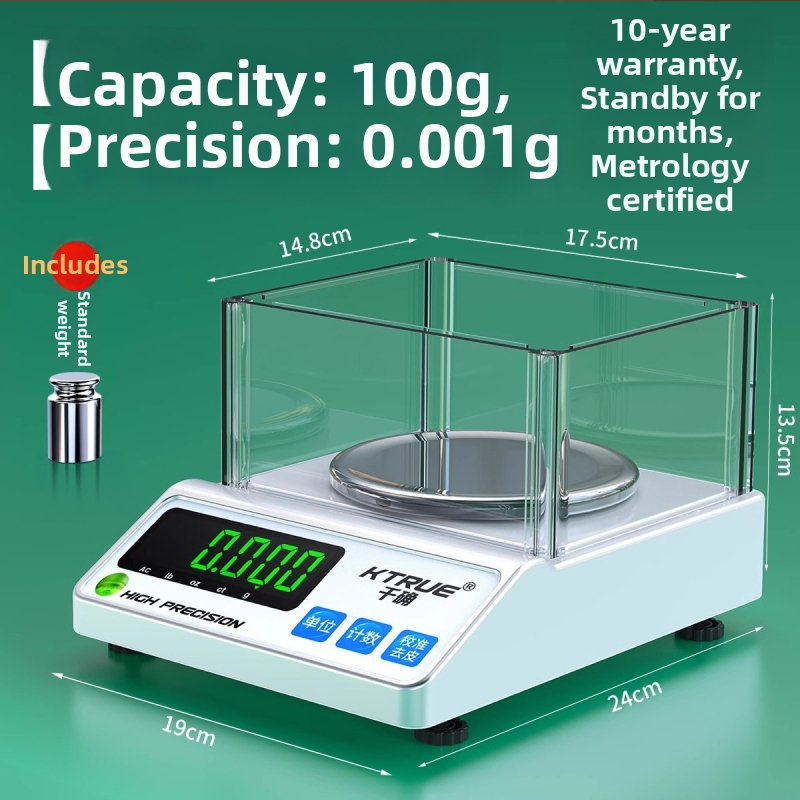 Elektroniska tekstilizstrādājumu svari audumu, papīra un kartona mērīšanai; zīmols Qianque, modelis Jewelry scale