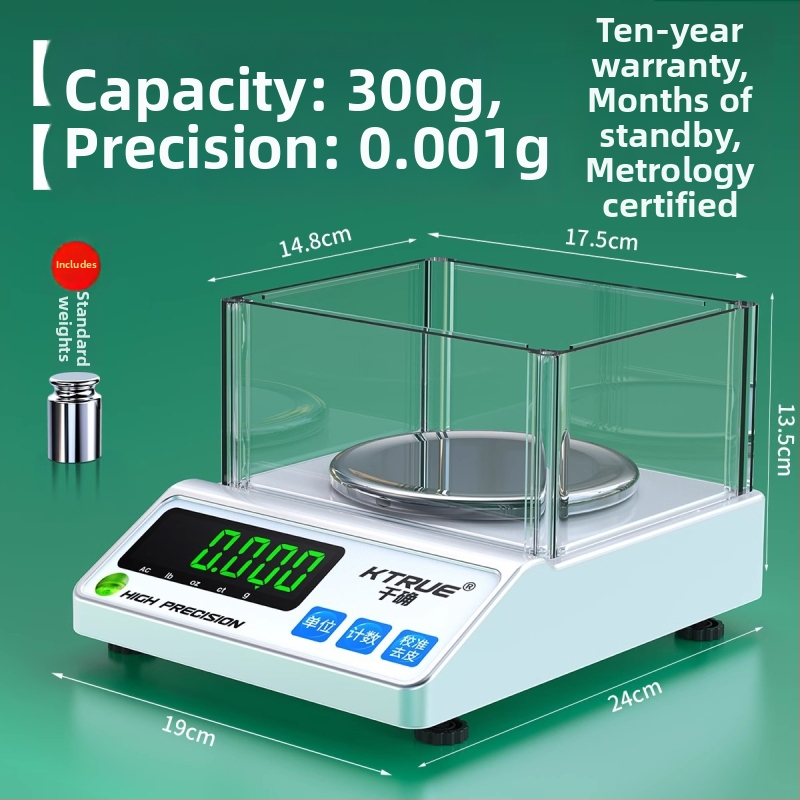 Elektroniska tekstilizstrādājumu svari audumu, papīra un kartona mērīšanai; zīmols Qianque, modelis Jewelry scale