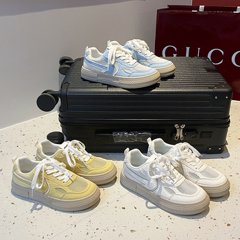 Női zárt orrú sportcipő PU+hálós felsőrésszel, kerek orr, 3–5 cm sarokmagasság, gumi talp