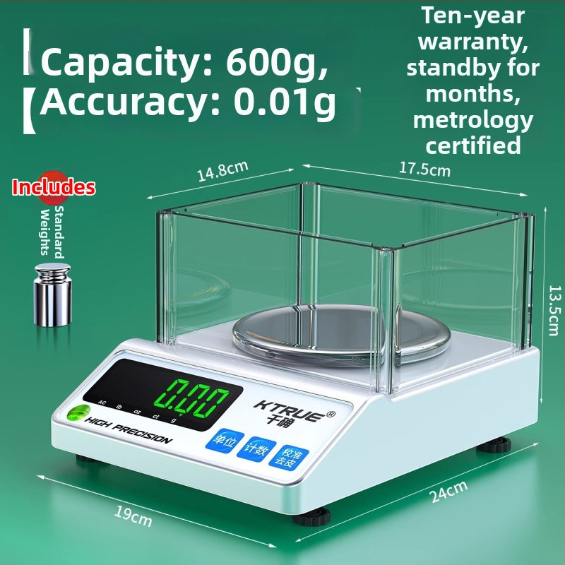 Qianque juvelyrinių svarstyklių elektroninė pusiausvyra, modelis Jewelry scale; tekstilės ir audinių svėrimas; popieriaus ir kartono svėrimas; gramų ėmimas; pūkų diskas