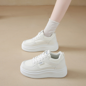 Női lépőcipő, légáteresztő vastag talppal, alacsony felsőrész PU-ból, gumírozott talp, kényelmes és kopásálló, nyár 2025