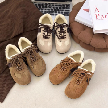 Női mule cipő kerek orrú, PU felsőrész, plüss bélés, gumitalp