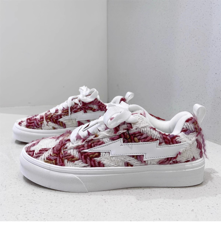 Casual sportske tenisice s color-block uzorkom, gornji dio od platna, TPR potplat, niski potpetica 1-3 cm, vezanje