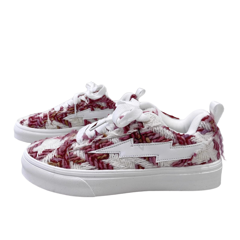 Casual sportske tenisice s color-block uzorkom, gornji dio od platna, TPR potplat, niski potpetica 1-3 cm, vezanje