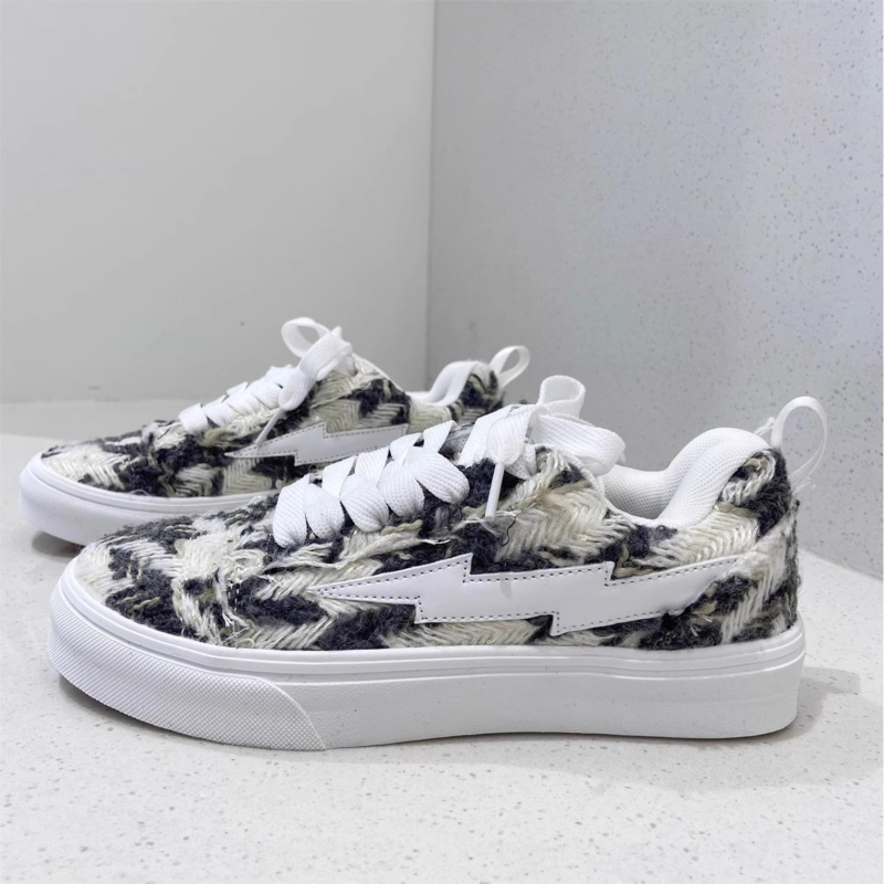 Casual sportske tenisice s color-block uzorkom, gornji dio od platna, TPR potplat, niski potpetica 1-3 cm, vezanje