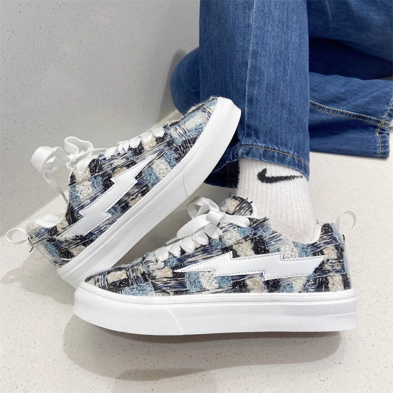 Casual sportske tenisice s color-block uzorkom, gornji dio od platna, TPR potplat, niski potpetica 1-3 cm, vezanje
