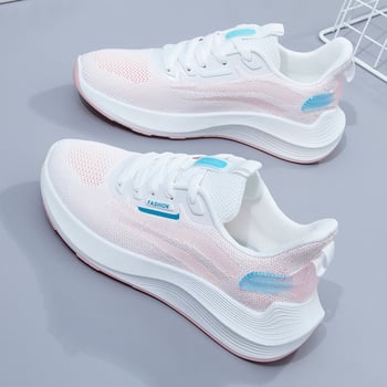 Ženske tenisice u korejskom stilu, lagane i prozračne, Flyknit gornji dio, okrugli vrh, niski profil, gumeni potplat, prednje vezanje